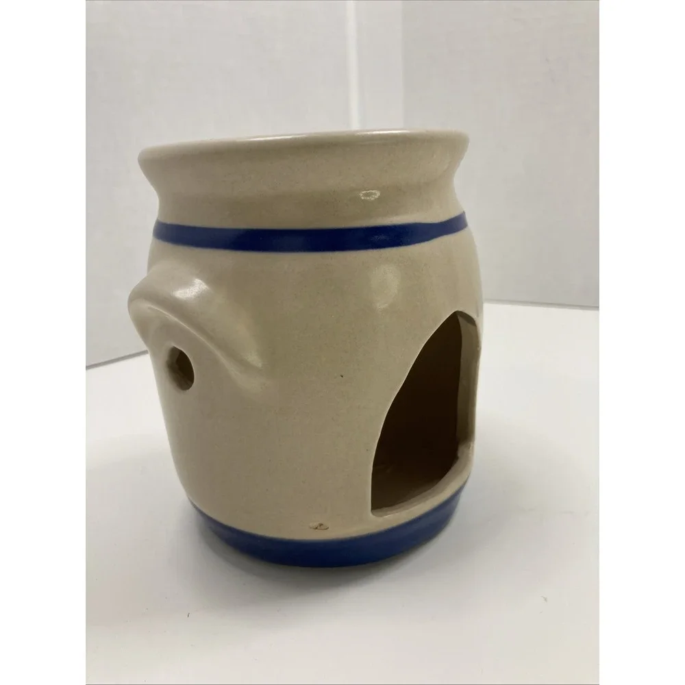 Vtg Olde Cape Cod Stoneware Pottery Snowman Warmer Wax‎ Melt Hand Painted Winter
